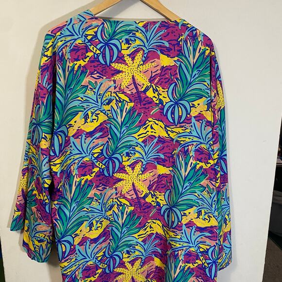 World Market Euphoric Jungle Multicolor Abstract Kimono Colorful Tropical OS - Picture 10 of 11